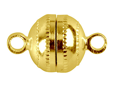 Confezione Da 6 Chiusure Magnetiche Rotonde, Placcatura In Oro - Immagine Standard - 1