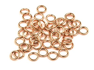 Confezione Da 50 Anellini Rotondi, Placcati In Oro Rosa, Calibro 0,95 MM