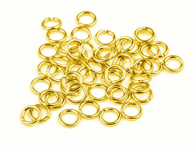 Confezione Da 100 Anellini Rotondi, 5 Mm, Placcati Oro, Calibro 0,95 MM - Immagine Standard - 1