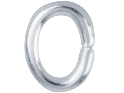 Confezione Da 100 Anellini Ovali, 6 Mm, Placcati In Argento, - Immagine Standard - 1