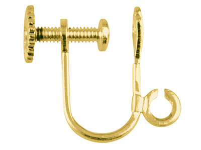 Confezione Da 10 Morse A Vite A Ventaglio Per Orecchini Con Anello, Placcatura In Oro - Immagine Standard - 1
