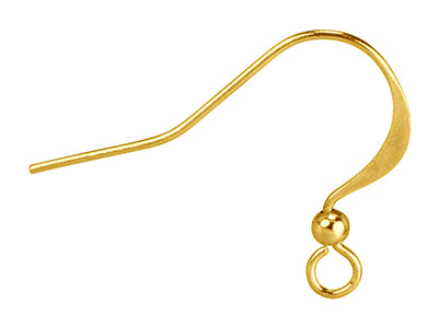 Confezione Da 10 Monachelle Piatte Con Gancio E Perlina, Placcatura In Oro - Immagine Standard - 1
