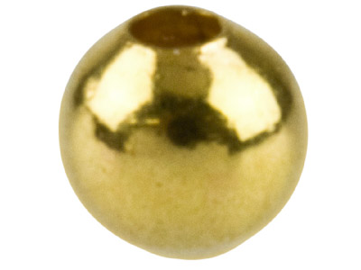 Confezione Da 50 Perline A Sfera Con Finitura Liscia A 2 Fori, 2,5 Mm, Placcatura In Oro