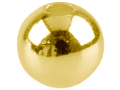Confezione Da 25 Perline A Sfera Con Finitura Liscia A 2 Fori, 5 Mm, Placcatura In Oro - Immagine Standard - 1