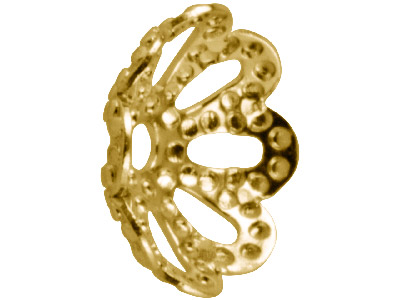 Confezione Da 10 Terminali Per Perline Filigranati, 8 Mm, Oro