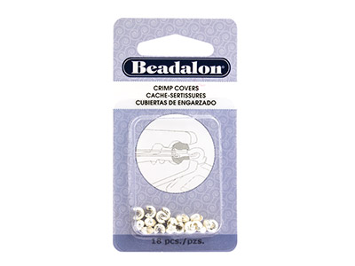 Confezione Da 18 Coperture Lucenti Per Schiaccini Beadalon, 5 Mm, Placcatura In Argento - Immagine Standard - 3