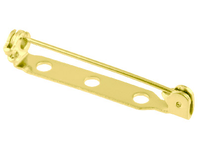 Confezione Da 6 Aghi Per Spilla Con 3 Fori, 30 Mm, Placcatura In Oro - Immagine Standard - 1