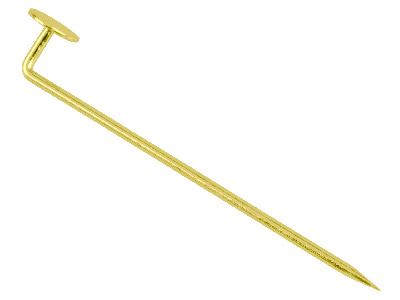 Confezione Da 10 Spilloni Da 38 MM E Dischi Da 5 Mm, Placcati In Oro - Immagine Standard - 1