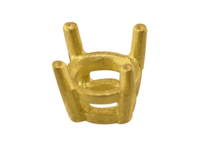Castone A Doppia Galleria Tondo, R4d80, 8 Mm, Oro Giallo Da 9 Kt