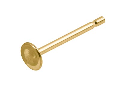 Perno E Disco Piatto, 3 Mm, Oro Giallo Da 9 Kt - Immagine Standard - 1