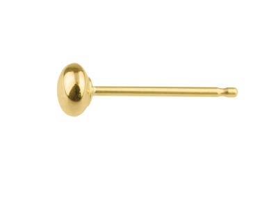 Perni A Bottone Per Orecchini, 3 Mm, Oro Giallo Da 9 Ct - Immagine Standard - 1