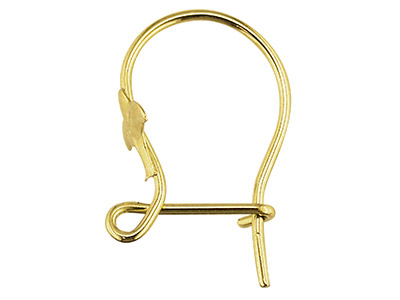 Gancio In Filo Motivo Fleur De Lys,oro Giallo 9k, Singolarmente - Immagine Standard - 1