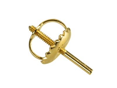 Canutiglie Filettate Con Chiusure Per Orecchini A Perno, Peso Medio, Oro Giallo Da 9 Kt, 100% Oro Riciclato - Immagine Standard - 2