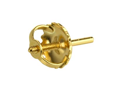 Canutiglie Filettate Con Chiusure Per Orecchini A Perno, Peso Medio, Oro Giallo Da 9 Kt, 100% Oro Riciclato - Immagine Standard - 3