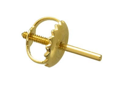 Canutiglie Filettate Con Chiusure Per Orecchini A Perno, Peso Medio, Oro Giallo Da 9 Kt, 100% Oro Riciclato - Immagine Standard - 4