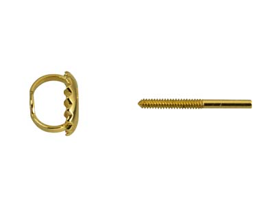 Canutiglie Filettate Con Chiusure Per Orecchini A Perno, Peso Medio, Oro Giallo Da 9 Kt, 100% Oro Riciclato - Immagine Standard - 6