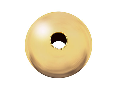 Perlina Semplice A 2 Fori Tonda, 6 Mm, Oro Giallo Da 9 Kt - Immagine Standard - 1