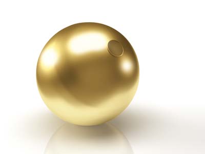 Sfera Liscia 2 Fori, 6 Mm, Oro Giallo 9k - Immagine Standard - 2