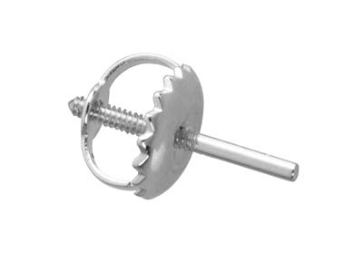 Canutiglie Filettate Con Chiusure Per Orecchini A Perno Medie, Oro Bianco Da 9 Kt, 100% Oro Riciclato - Immagine Standard - 4