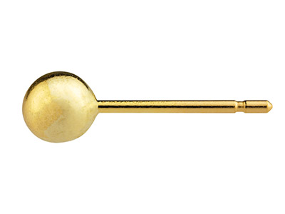 Stelo A Sfera Da 4 MM Con Anello, Oro Giallo 18 Carati. Rif. 07451-4, Ciascuno