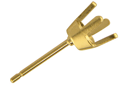 Gambo Con Castone A 4 Griffe Da 3,4mm, Oro Giallo 18 Carati. Rif. 077 00-3, Al Pezzo