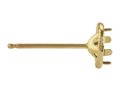 Orecchino Pronto Per Essere Incastonato Con 4 Griffe, Per Pietra Da 3 Mm, Oro Giallo 18k, Al Pezzo - Immagine Standard - 2