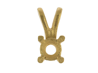 Lunetta A 4 Griffe Per Pietra Rotonda Da 4 Mm, Oro Giallo 18 Carati. Rif. 02085 - Immagine Standard - 4