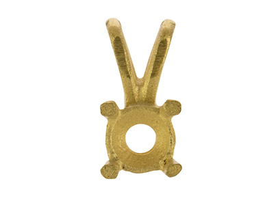 Castone A 4 Griffe Per Pietra Rotonda Da 4,4 Mm, Oro Giallo 18k. Rif. 02085 - Immagine Standard - 4