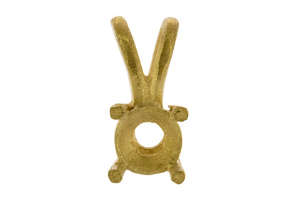 Castone A 4 Griffe Per Pietra Rotonda Da 5 Mm, Oro Giallo 18k. Rif. 02085 - Immagine Standard - 4