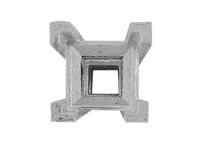 Lunetta A 4 Griffe Per Pietra Quadrata Da 0,15 Ct 3,05  Mm , Oro Bianco 18k Pd 13. Rif. 2060 - Immagine Standard - 3