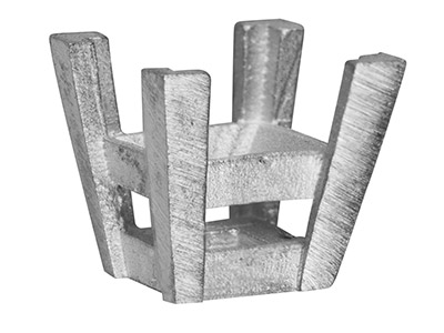 Castone A 4 Griffe Per Pietra Quadrata Da 0,5 Ct 4,37  Mm , Oro Grigio18 Kt Pd 13. Rif. 2060 - Immagine Standard - 1