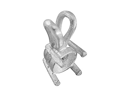 Lunetta A 4 Griffe Per Pietra Tondada 3 Mm, Oro Grigio 18 Carati Pd 1 3. Ref. 02085 - Immagine Standard - 1