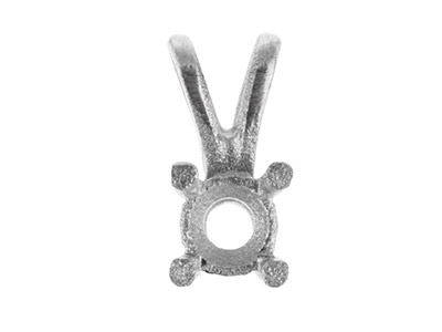 Lunetta A 4 Griffe Per Pietra Tondada 4 Mm, Oro Grigio 18 Kt Pd 13. R Ef. 02085 - Immagine Standard - 4