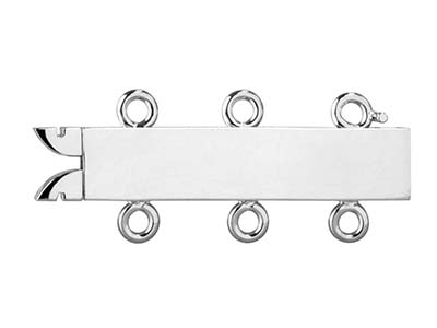Chiusura Rettangolare Liscia 18 Mm,3 File, Oro Bianco 18 Carati. Rif. 07116-3 Bis - Immagine Standard - 2