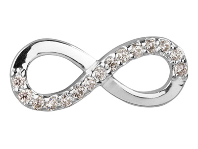 Connettore A Forma Di Infinito Con Zirconia Cubica, 20 Mm, Argento 925 - Immagine Standard - 1