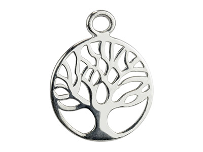 Confezione Da 5 Pendenti Con Motivo Albero Della Vita In Filigrana, Stile Classico, 18 Mm, Argento 925 - Immagine Standard - 1