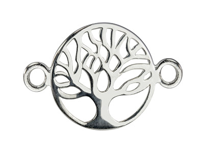 Confezione Da 5 Connettori Con Motivo Albero Della Vita In Filigrana, Stile Classico, 18 Mm, Argento 925 - Immagine Standard - 1