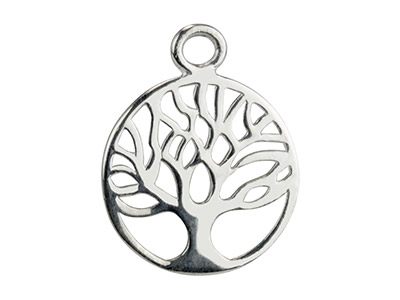 Confezione Da 5 Pendenti Con Motivo Albero Della Vita In Filigrana, Stile Classico, 25 Mm, Argento 925 - Immagine Standard - 1