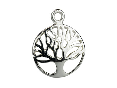 Confezione Da 5 Pendenti Con Motivo Albero Della Vita, Effetto Bombato, 12 Mm, Argento 925 - Immagine Standard - 1