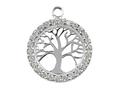 St Sil Tree Of Life Cz Channel Set 18mm - Immagine Standard - 1