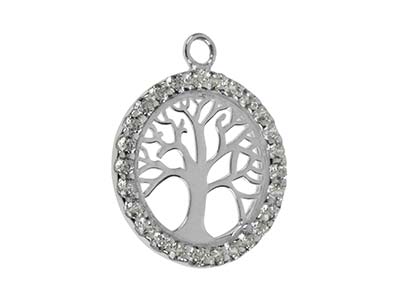 Ciondolo Albero Della Vita 18 Mm, Argento 925 Con Zirconi - Immagine Standard - 2