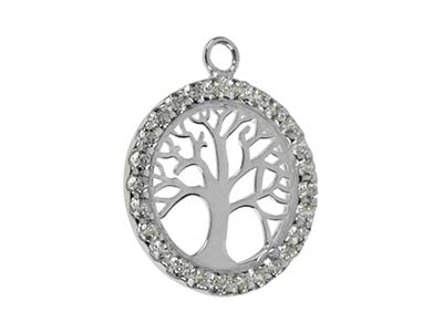 St Sil Tree Of Life Cz Channel Set 18mm - Immagine Standard - 2