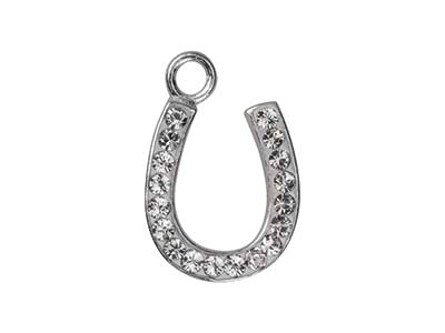 Ciondolo Ferro Di Cavallo 12 Mm, Argento 925 E Cristalli