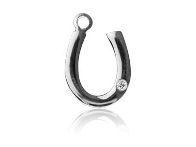 Pendente A Forma Di Ferro Di Cavallo, 12 Mm, Argento 925 - Immagine Standard - 1