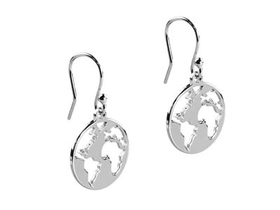 Ciondolo Mappa Del Mondo 15 Mm, Argento 925 - Immagine Standard - 2