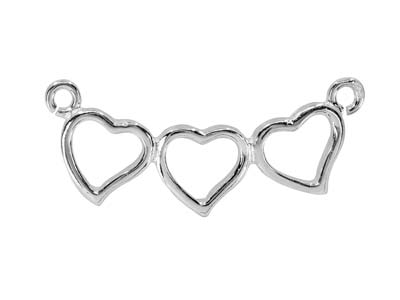 Connettore A Cuore In Argento 925, 25 X 10 mm - Immagine Standard - 1