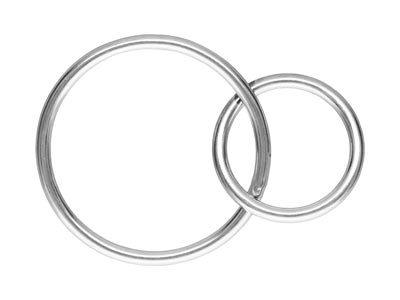 Connettore Anelli Intrecciati 10 E 15 Mm, Argento 925