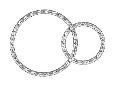 Connettore Anelli Intrecciati Scintillanti 10 E 15 Mm, Argento 925