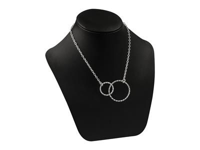 Connettore Anelli Intrecciati Scintillanti 10 E 15 Mm, Argento 925 - Immagine Standard - 2