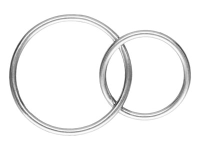 Connettore Con Anelli Intrecciati 12 E 16 Mm, Argento 925